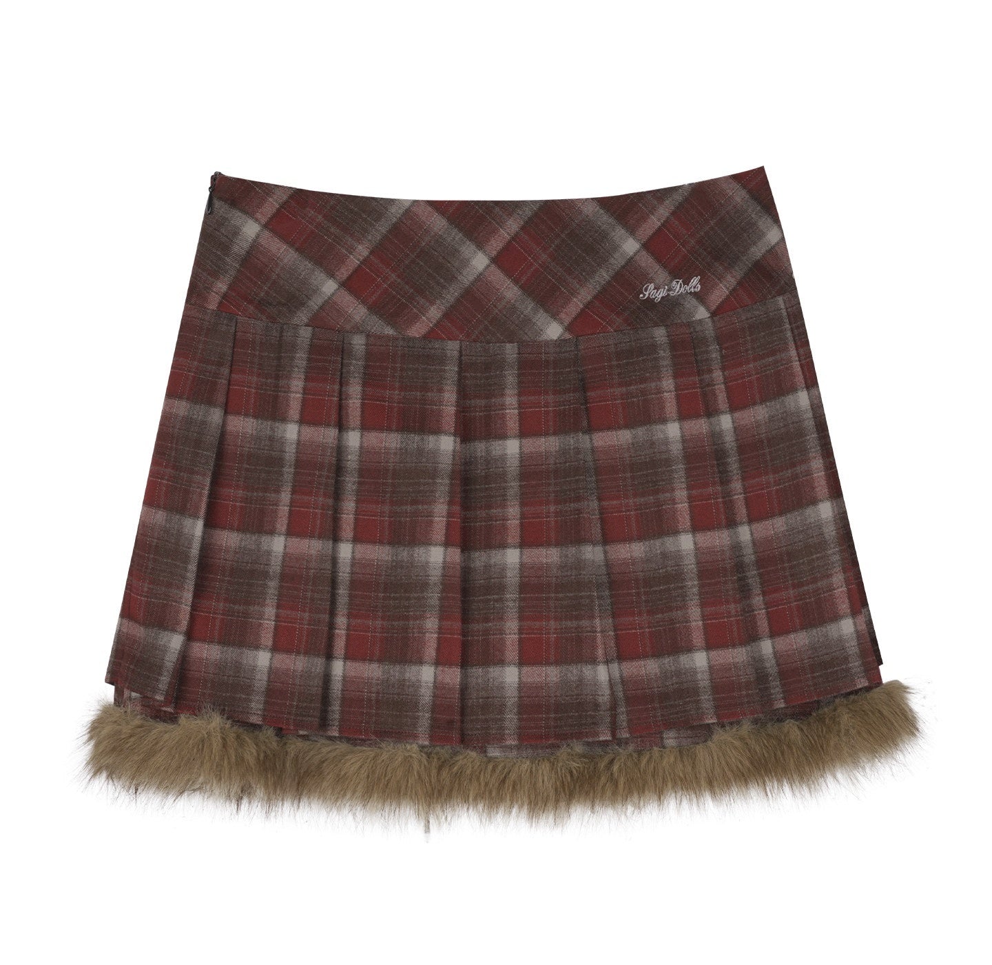 SagiDolls_Red_Plaid_Pleated_Mid_Waist_Lined_Side_Zipper_Women's_Polyester_Mini_Skirts_997182350219_MISSTT