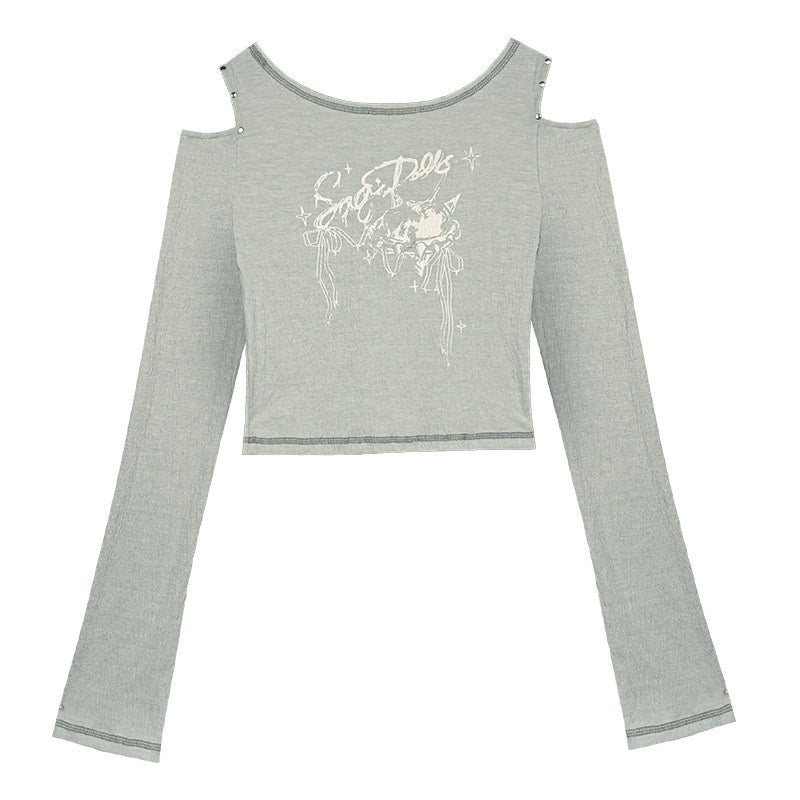 SagiDolls_Shoulder_Cutout_Cropped_Printed_Topstitched_Women's_Long_Sleeve_T-shirts_818025943628_MISSTT