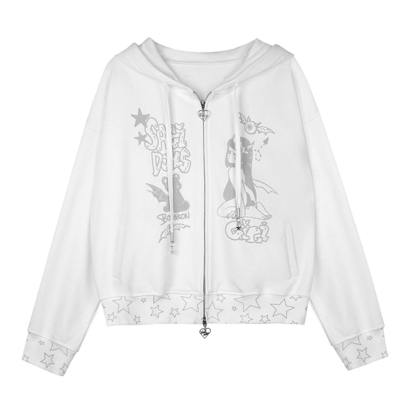 SagiDolls_Star_Angel_Wing_Graffiti_Print_Women's_Cotton_Blend_Zip-up_Hoodies_965587420516_MISSTT