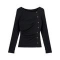 SagiDolls_Star_Print_Pleated_Slim_Fit_Women's_Viscose_Long_Sleeve_T-shirts_1092955640631_MISSTT