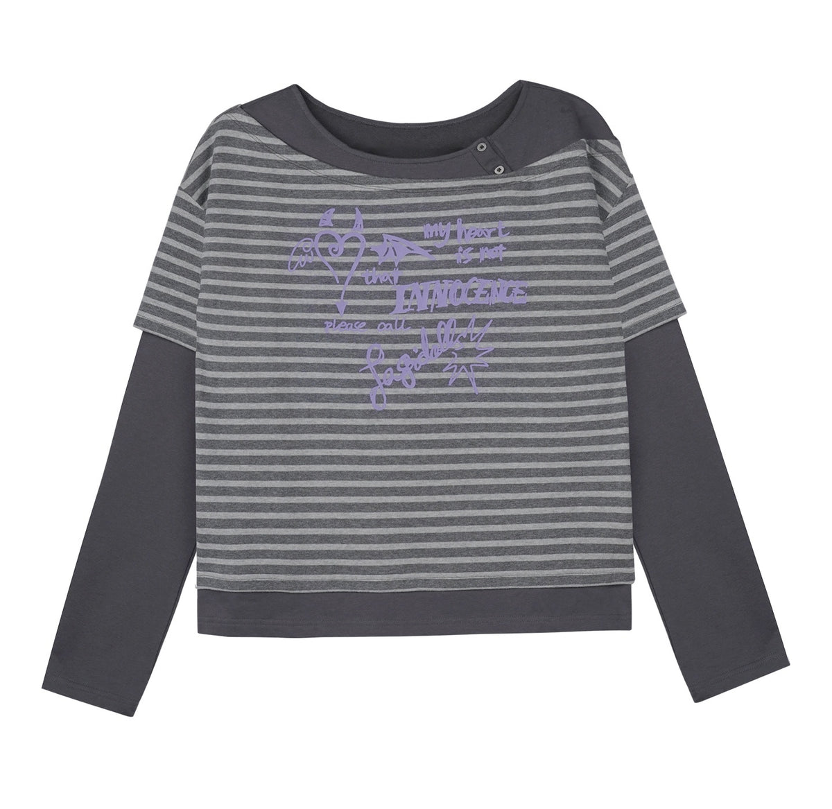 SagiDolls_Striped_Graffiti_Print_Faux_Layer_Loose_Fit_Cotton_Women's_Long_Sleeve_T-shirts_1030352797753_MISSTT
