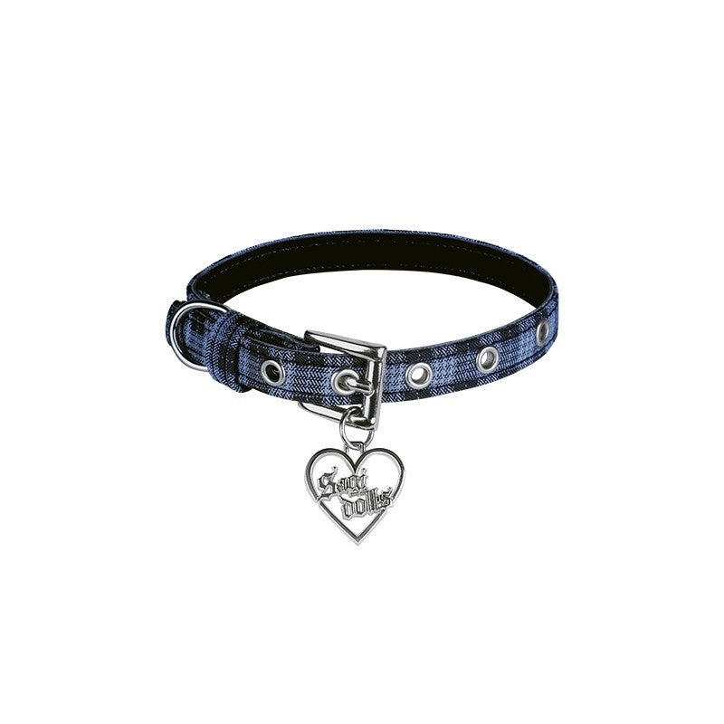 SagiDolls_Two_Tone_Blue_Purple_Plaid_Pattern_M_Size_Women's_Alloy_Pendant_Chokers_859025510013_MISSTT