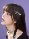 SagiDolls Y2k Pentagram Metal Letter Original Design Women's Silver Plated Headdresses