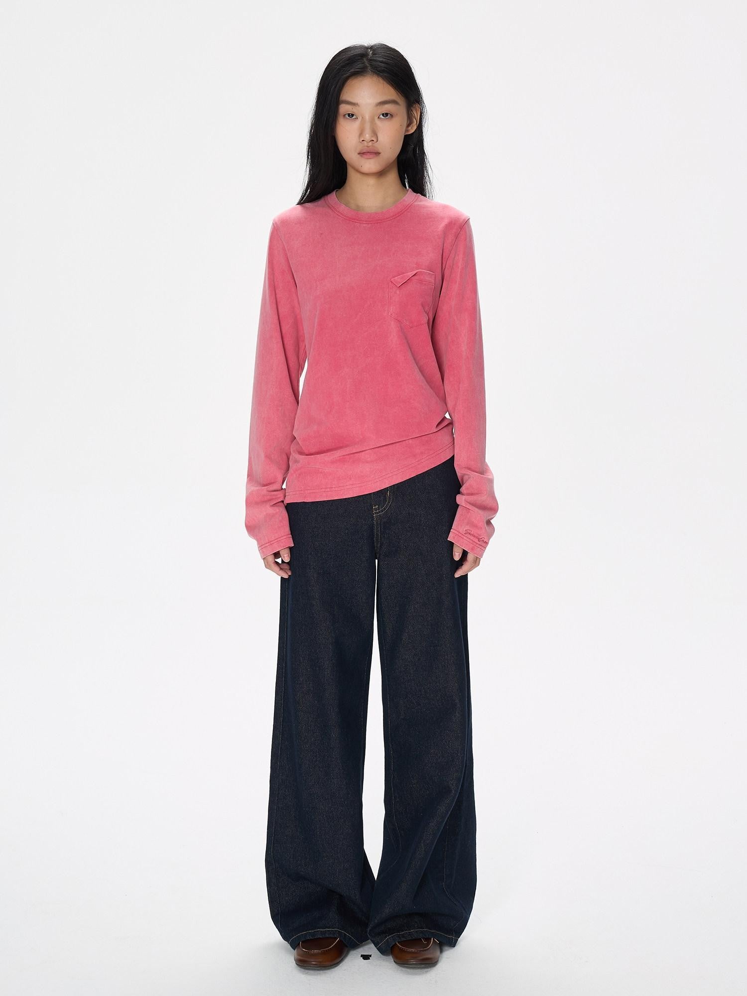 SereneEase American Vintage High Waist Micro Stretch Zip Women's Cotton Wide-leg Jeans
