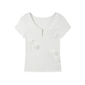 SereneEase_Beaded_3d_Floral_Slim_Fit_V-neck_Women's_Cotton_Stretch_Short_Sleeve_T-shirts_924271724909_MISSTT