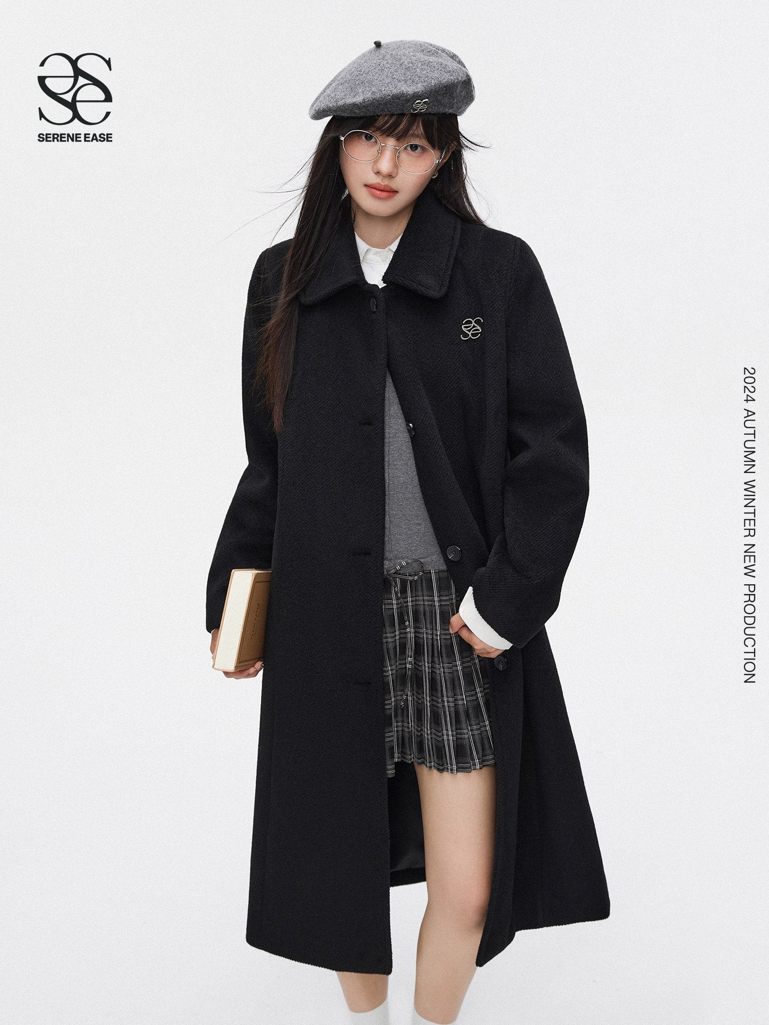 SereneEase_Black_Thick_Loose_Single_Breasted_Korean_Woollike_Women's_Polyester_Long_Coats_836766616626_MISSTT