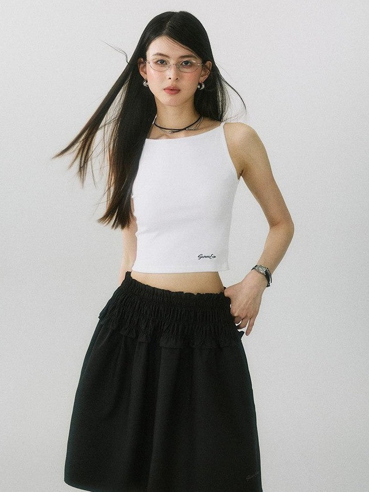 SereneEase Floral Ruched High Waist A Line Women's Pure Cotton Midi Skirts