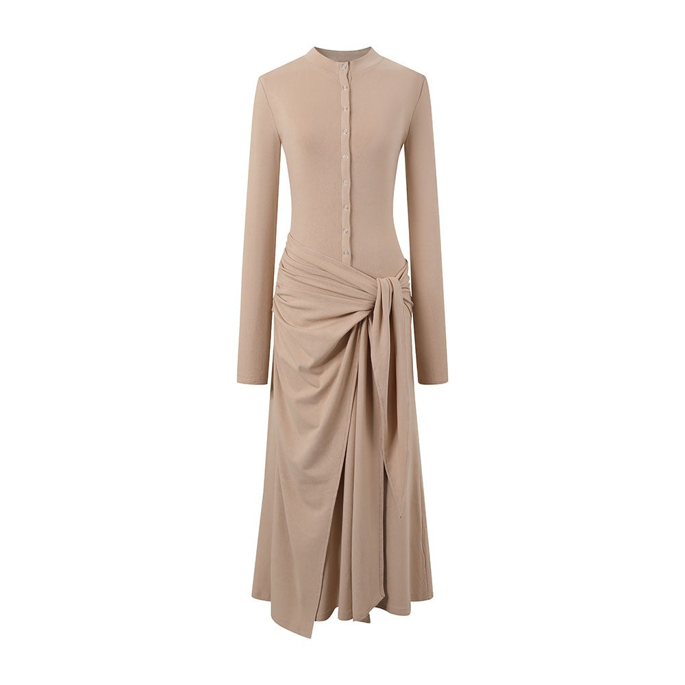 SereneEase_Henley_Collar_Tie_Waist_Long_Sleeve_Fishtail_Women's_Viscose_Casual_Maxi_Dresses_970576085283_MISSTT