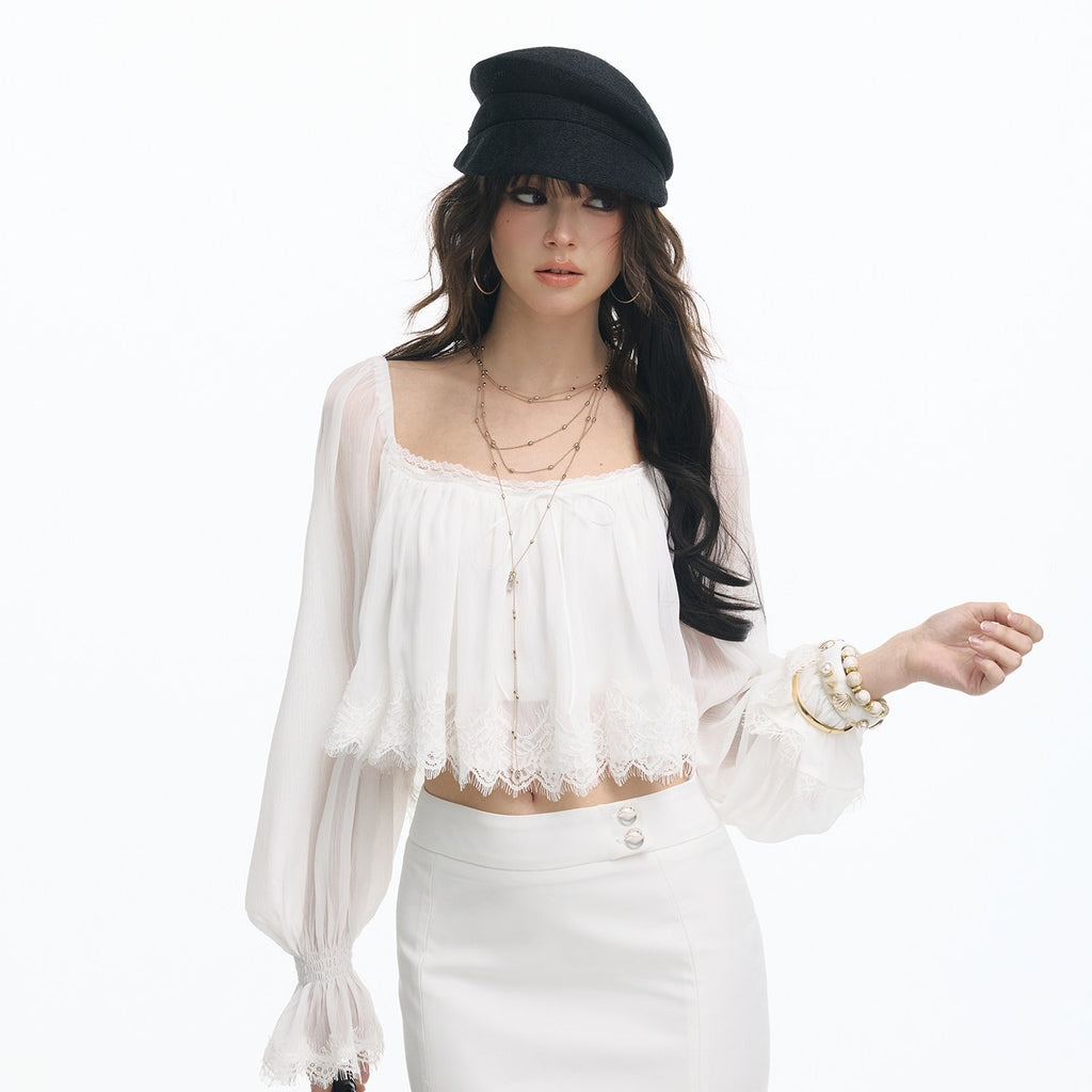 SereneEase_Lace_Panel_One_Shoulder_Lantern_Sleeve_Women's_Polyester_Long_Sleeve_T-shirts_1038922764497_MISSTT