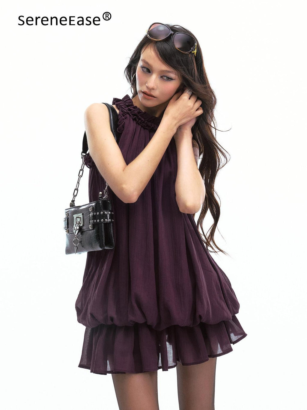 SereneEase Pink Leopard Halter Sleeveless French Lace Women's Casual Mini Dresses