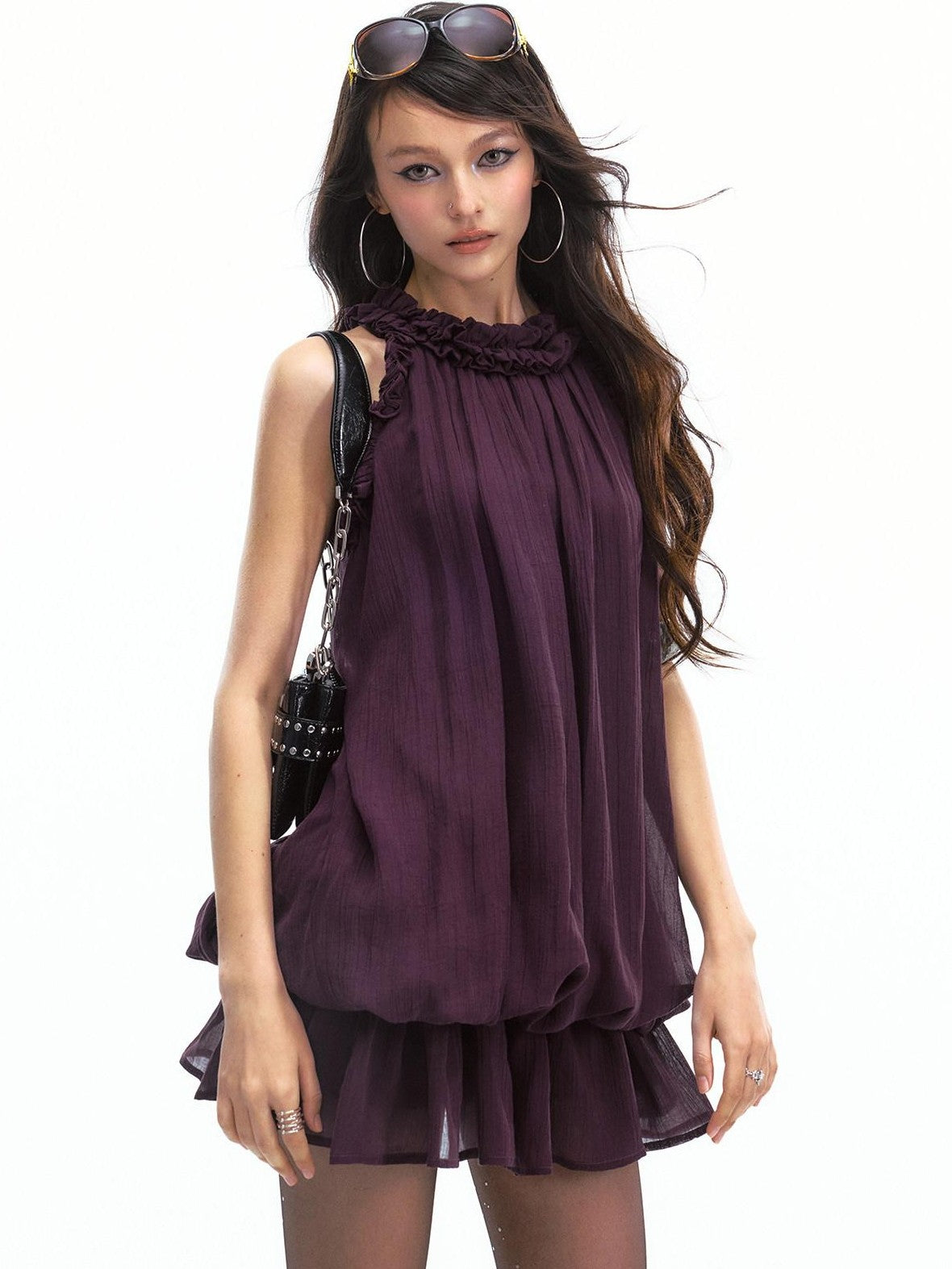 SereneEase Pink Leopard Halter Sleeveless French Lace Women's Casual Mini Dresses