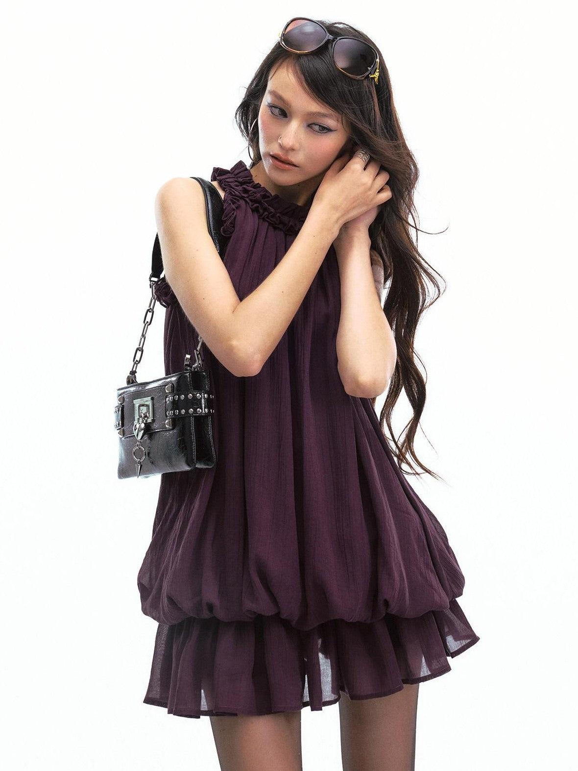 SereneEase Pink Leopard Halter Sleeveless French Lace Women's Casual Mini Dresses