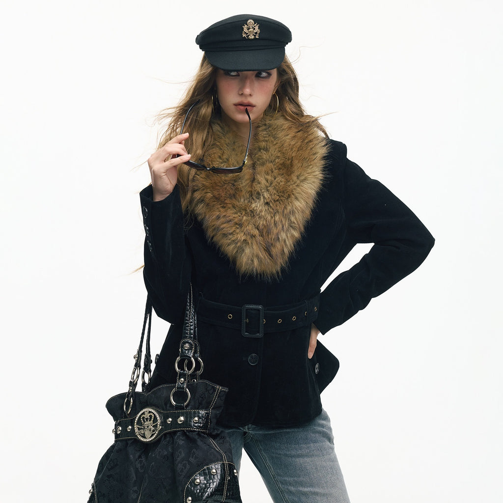 SereneEase_Relaxed_Large_Fur_Collar_Belted_Retro_Slimming_Women's_Suede_Puffer_Jackets_997714765191_MISSTT