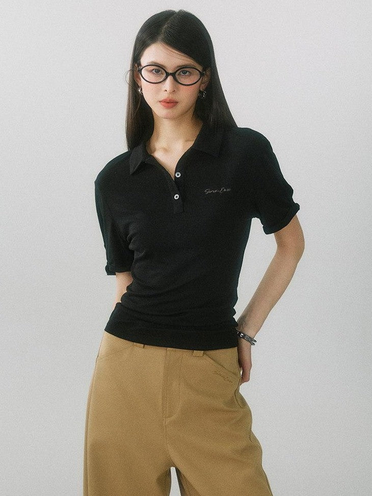 SereneEase Solid Henley Collar Moisture Wicking Women's Lyocell Wool Short Sleeve T-shirts