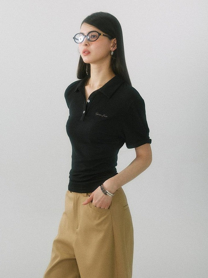 SereneEase Solid Henley Collar Moisture Wicking Women's Lyocell Wool Short Sleeve T-shirts