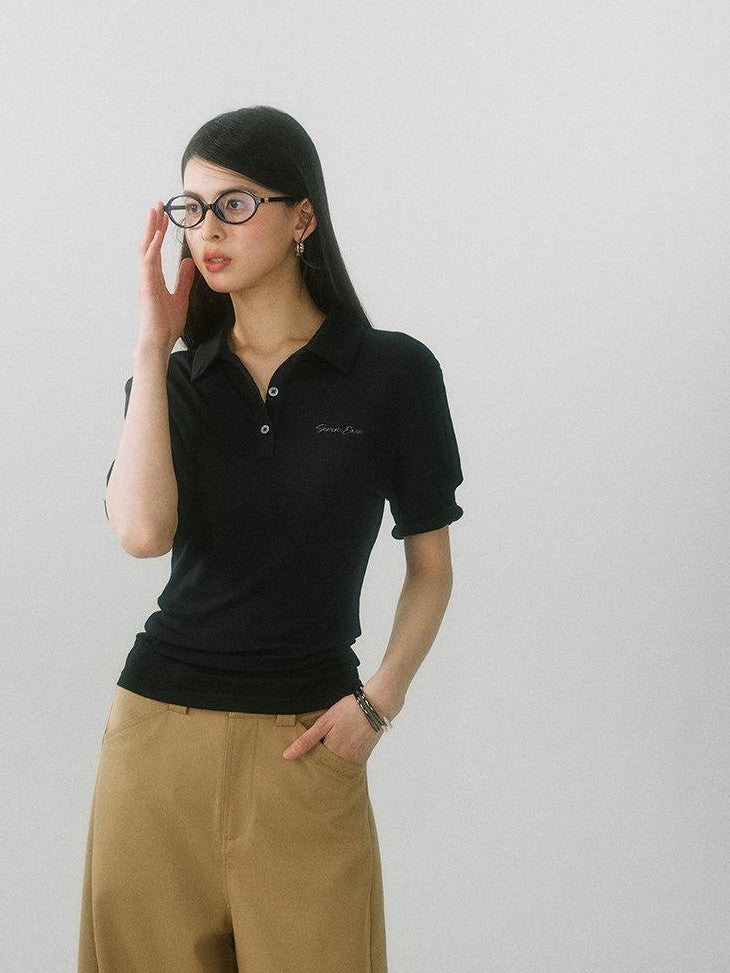 SereneEase Solid Henley Collar Moisture Wicking Women's Lyocell Wool Short Sleeve T-shirts