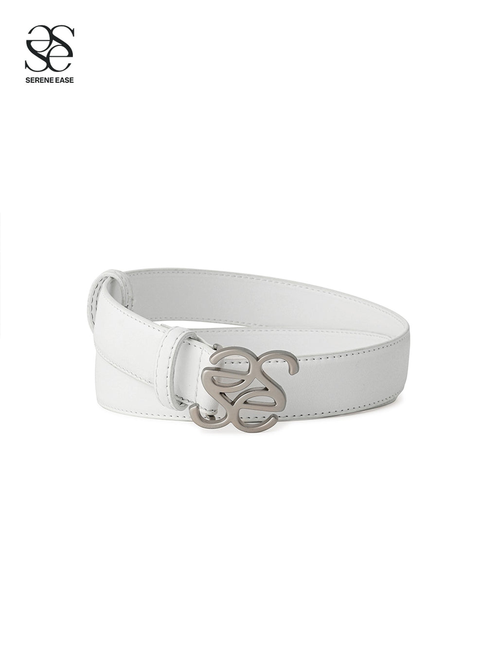 SereneEase Vintage Letter Logo Adjustable Women's Leather Belts