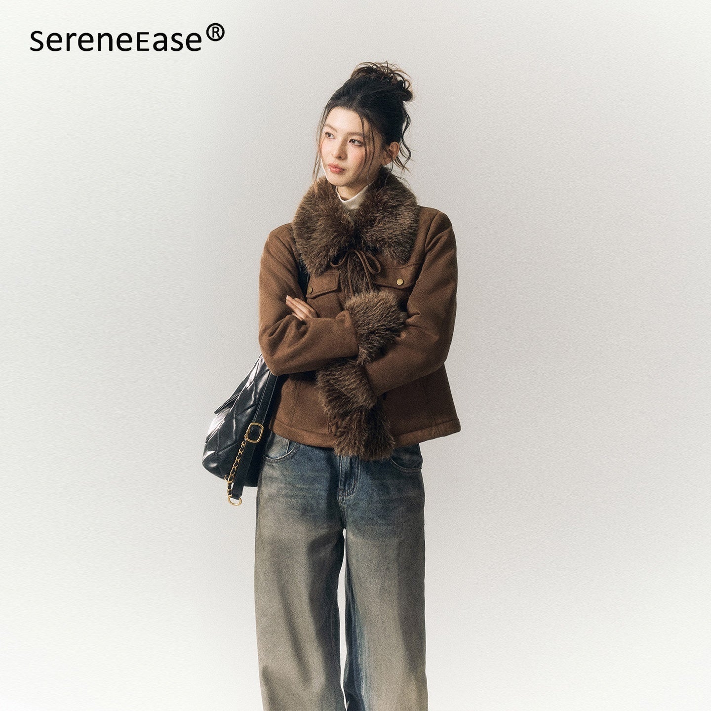 SereneEase_Vintage_Suede_Tie_Waist_Shearling_Collar_Women's_Polyester_Leather_Jackets_979424603944_MISSTT