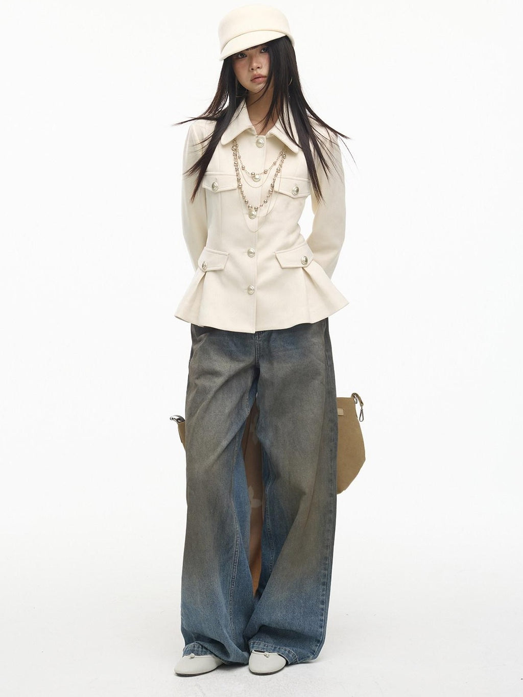 SereneEase Vintage Suede Waist Cinch Lapel Women's Polyester Slim Fit Leather Jackets