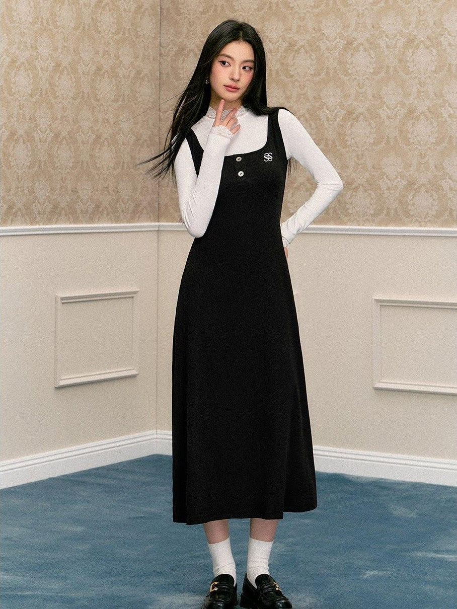 SereneEase Washed Pink Embroidered A Line Women's Cotton Blend Knit Slip Maxi Dresses