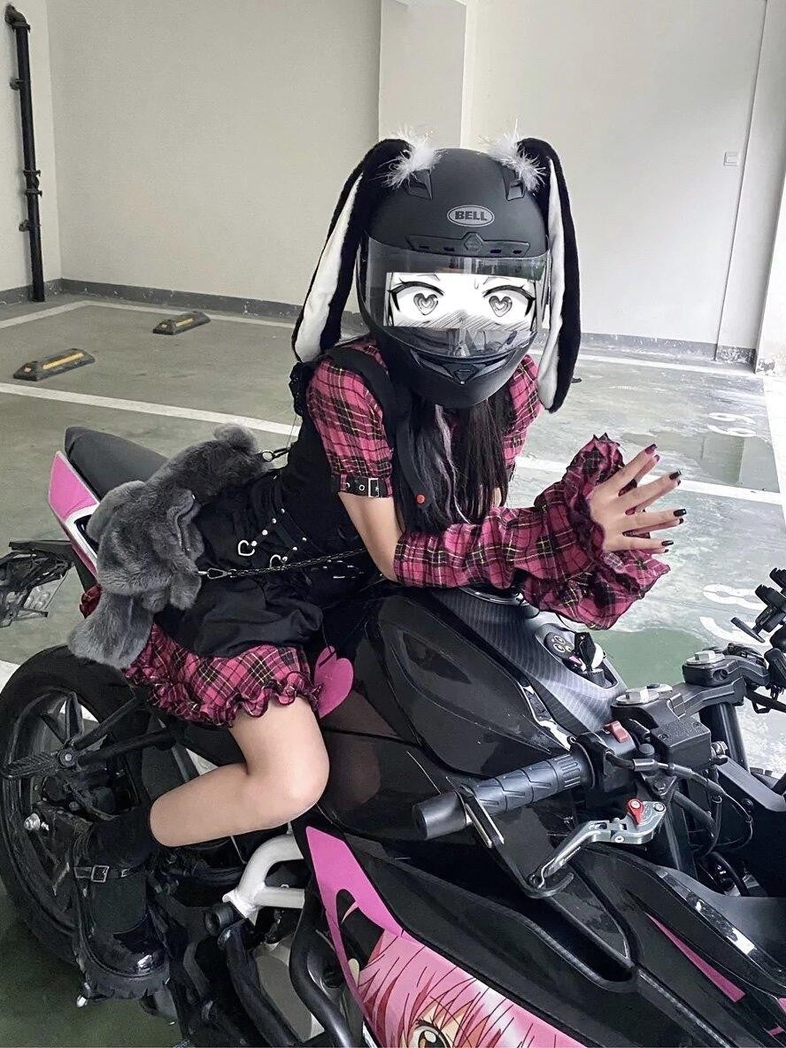 Sub Era Biker Black Pink Spliced Sleeves Tie Waist Women's Casual Mini Dresses