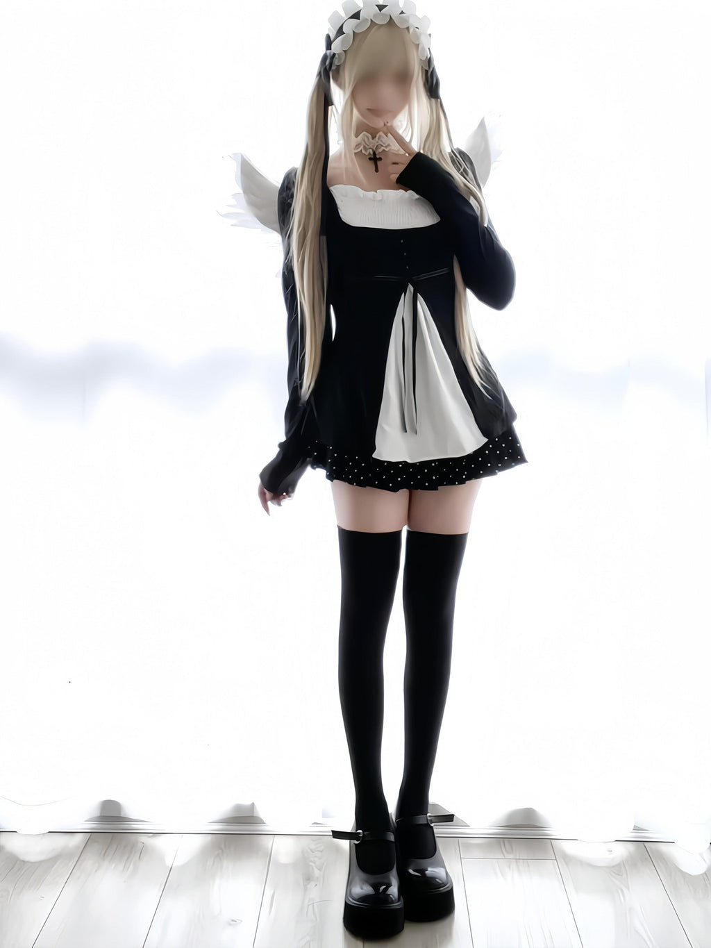 Sub Era Black White Spliced Cinched Waist Women's Polyester Long Sleeve T-shirts