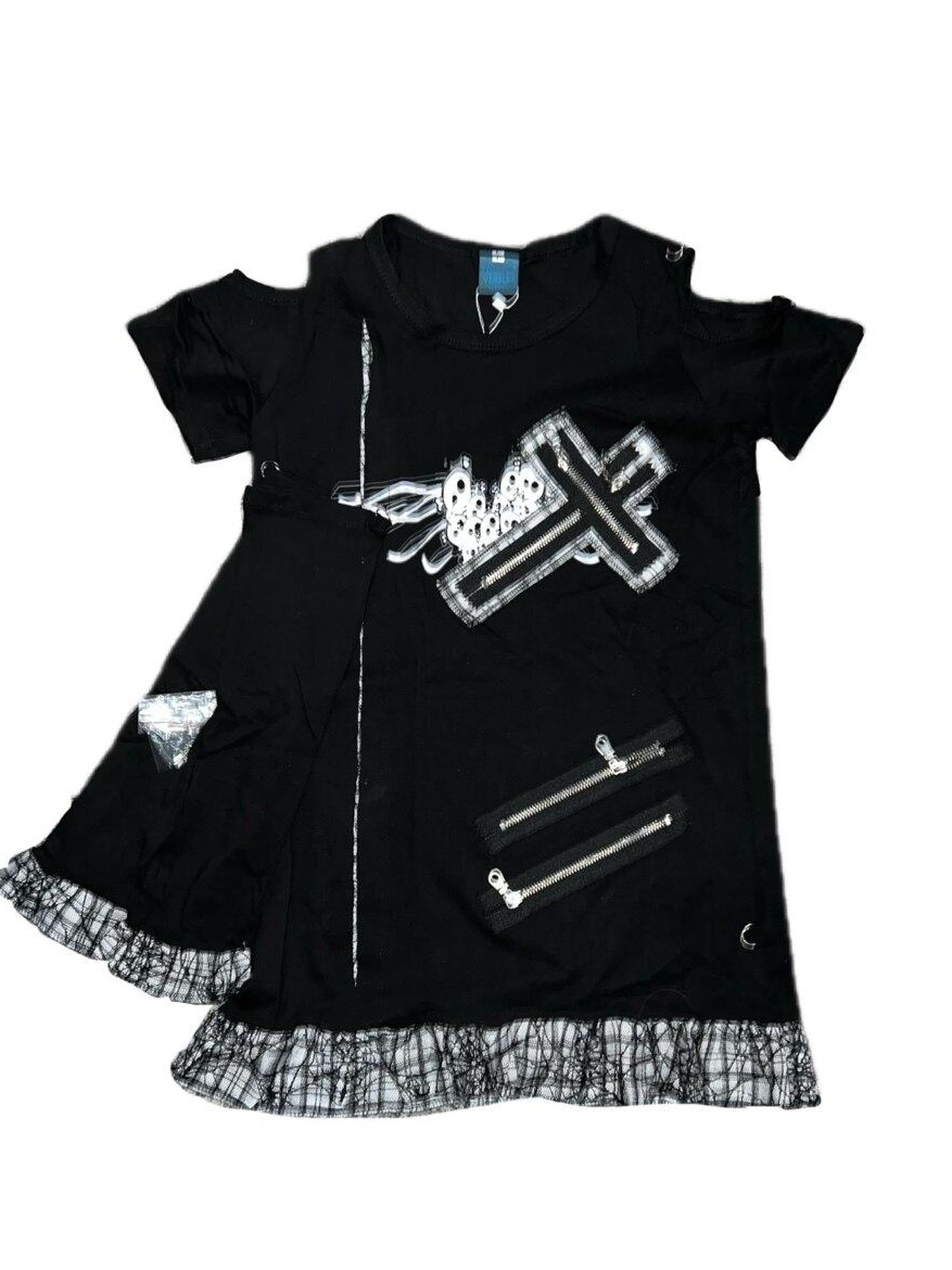 Sub Era Chain Splice Dark Punk Heart Print Women's Polyester Long Sleeve T-shirts