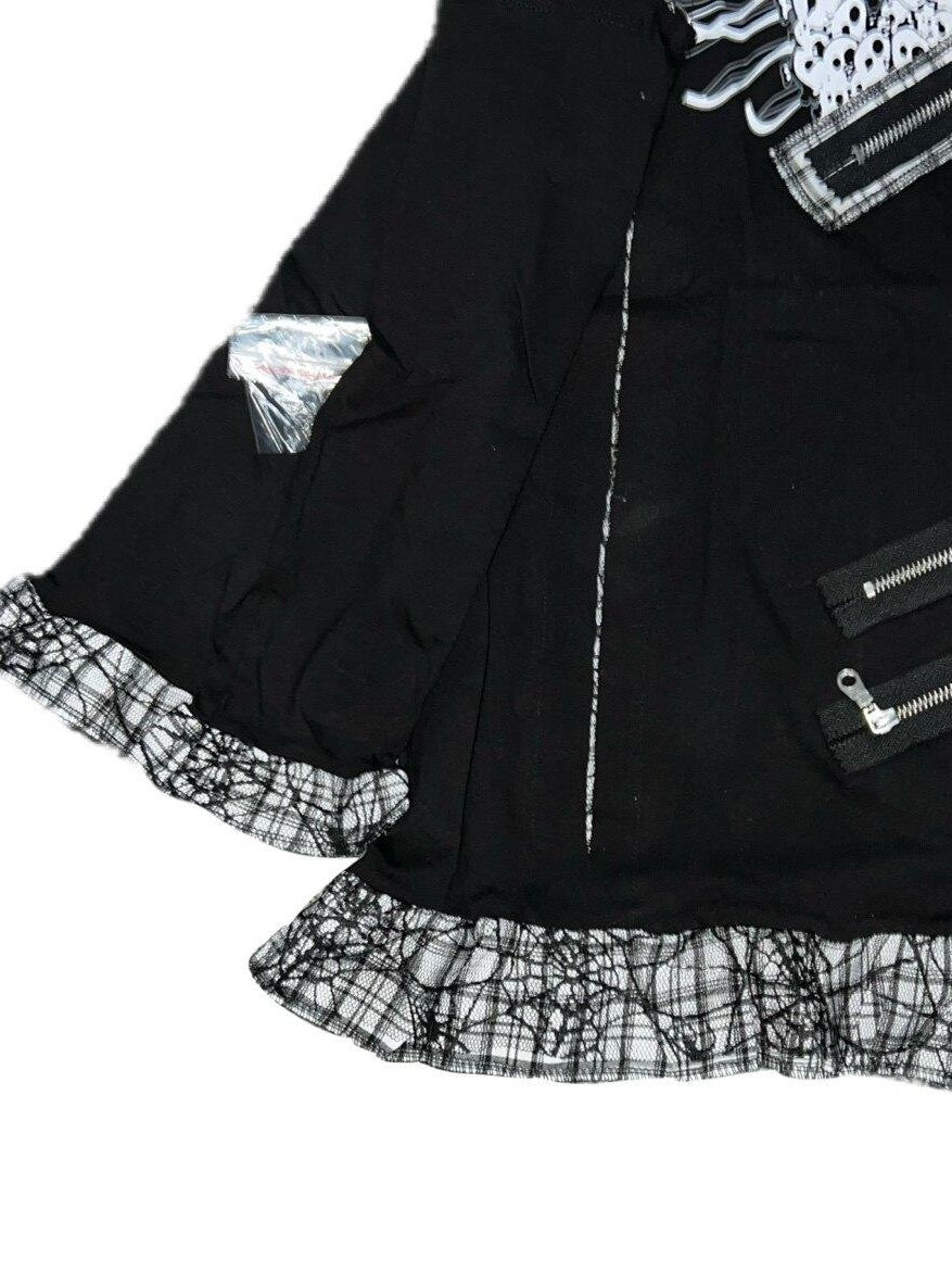 Sub Era Chain Splice Dark Punk Heart Print Women's Polyester Long Sleeve T-shirts