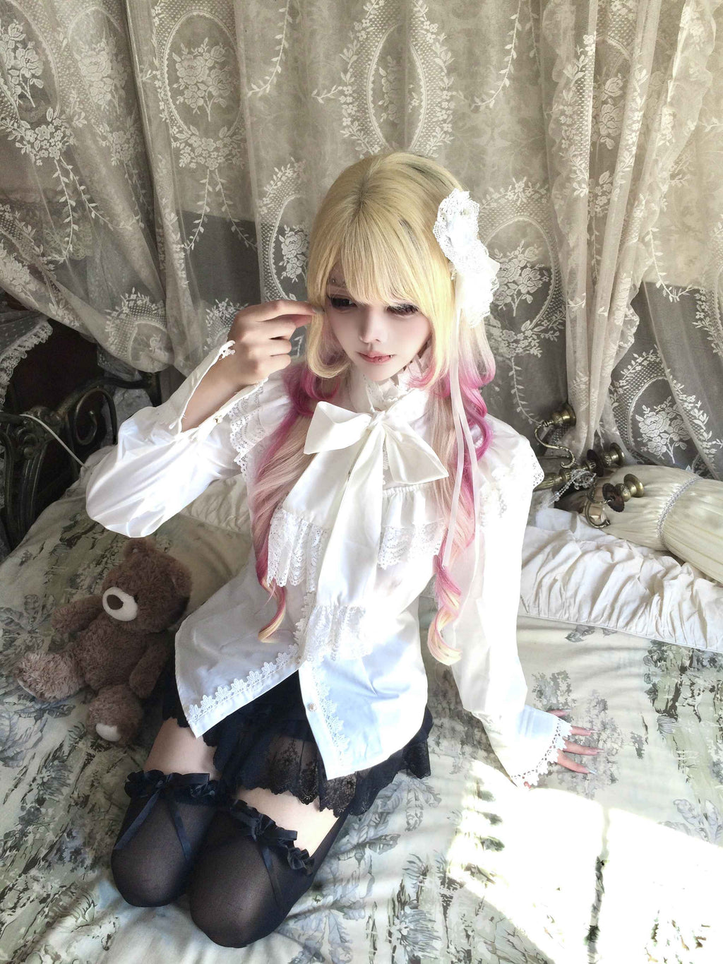 Sub_Era_Elegant_Lace_Bow_Ruffle_Tie_Long_Sleeve_Women's_Blouses_1073623158790_MISSTT