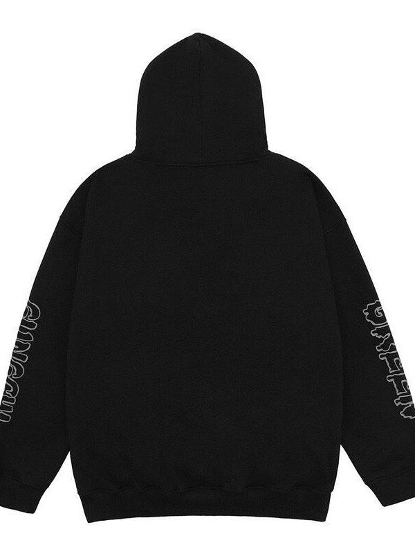 Sub Era Nurse Girl Anime Graffiti Hooded Loose Women's Polyester Fleece Hoodies