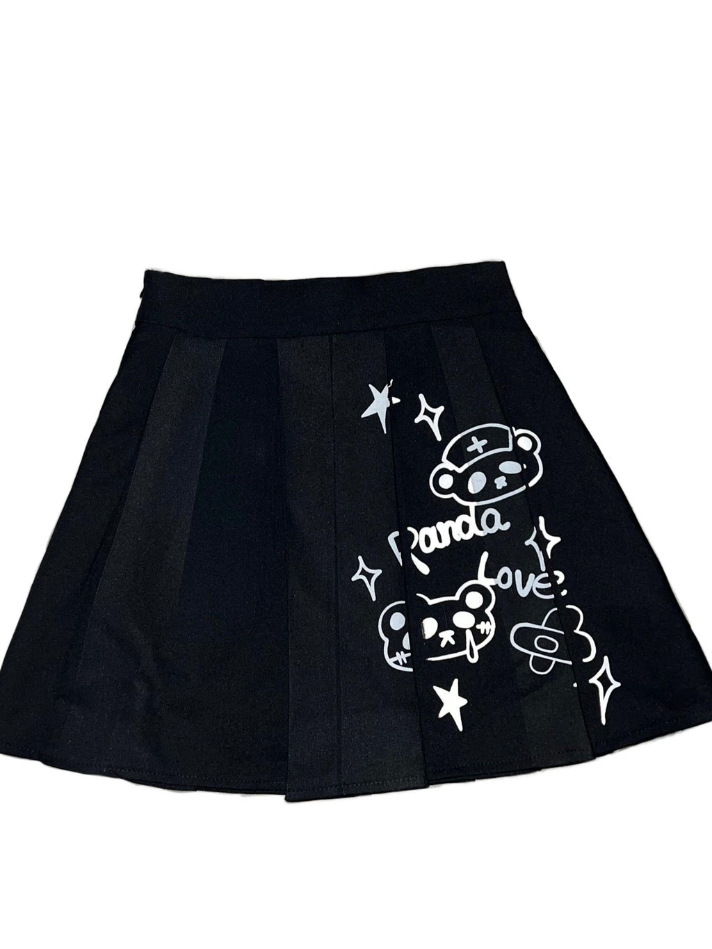 Sub Era Panda Nurse Printed Pleated Stand Collar Slim Women's Cotton Matching Skirt Sets
