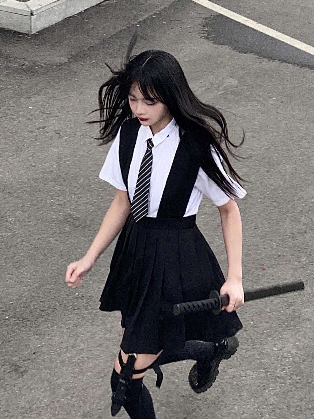 Sub_Era_White_Schoolgirl_Bow_Tie_Slimming_Women's_Cotton_Short_Sleeve_T-shirts_639086013418_MISSTT