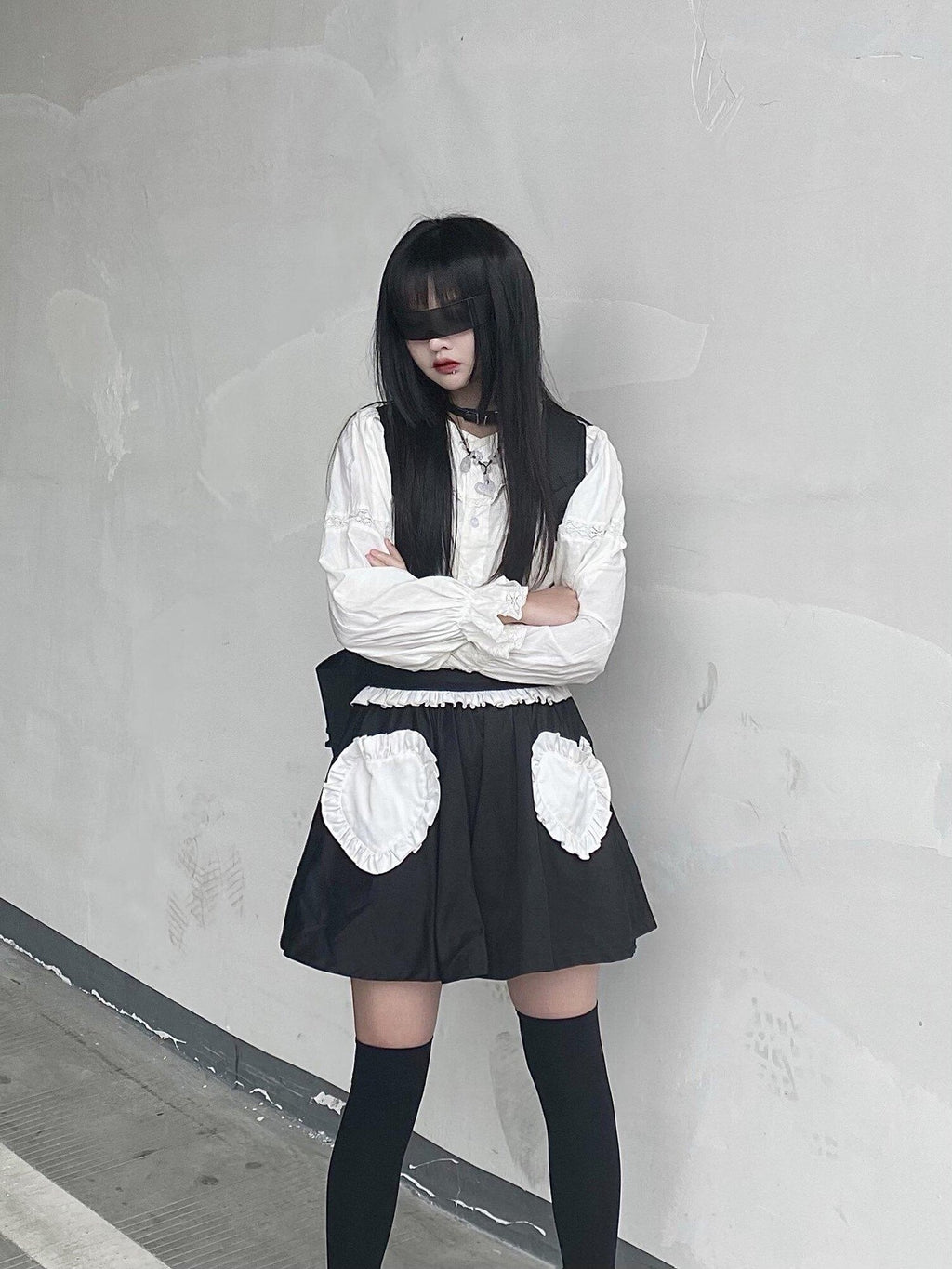 Sub Era White Vintage Doll Collar Loose Long Sleeve Women's Cotton Puff-sleeve Blouses