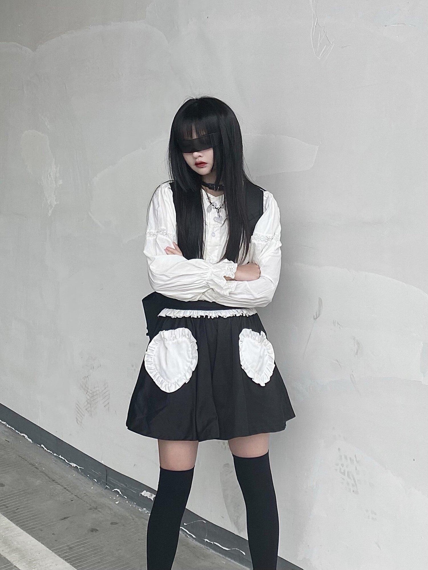 Sub Era White Vintage Doll Collar Loose Long Sleeve Women's Cotton Puff-sleeve Blouses