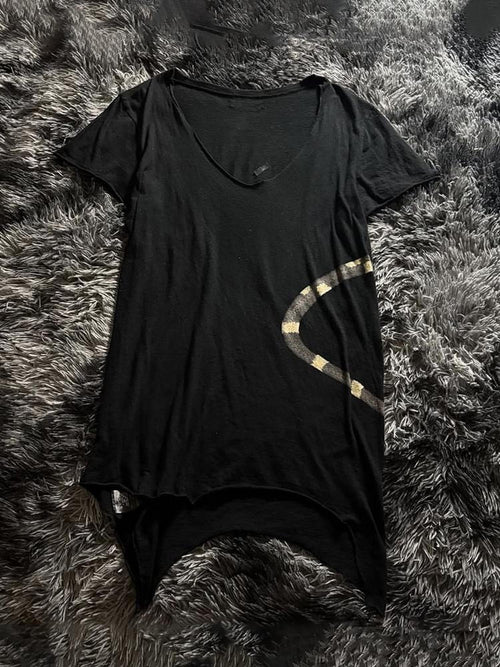 THE DAWN 3d Snake Print Asymmetric V-neck Slim Fit Gothic Women's Short Sleeve T-shirts