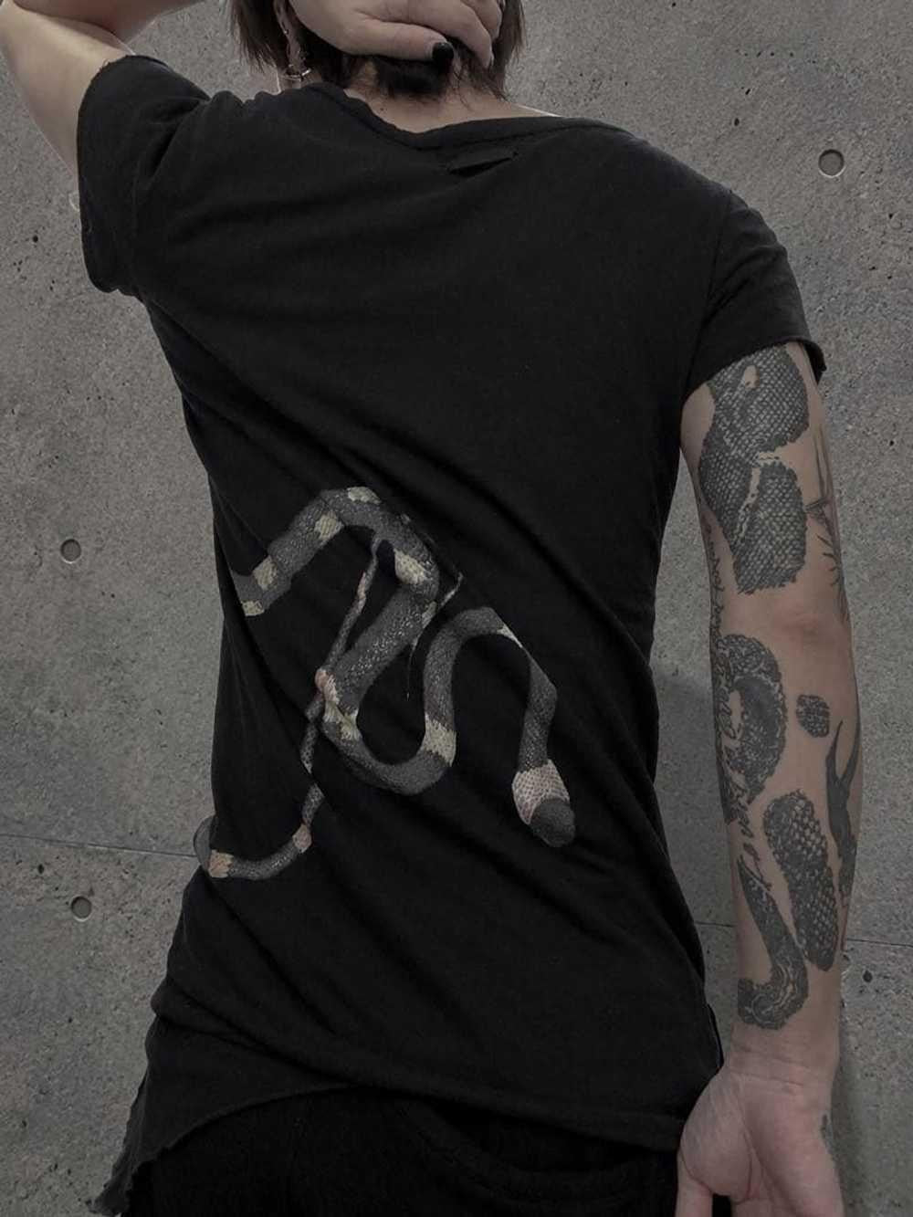 THE DAWN 3d Snake Print Asymmetric V-neck Slim Fit Gothic Women's Short Sleeve T-shirts