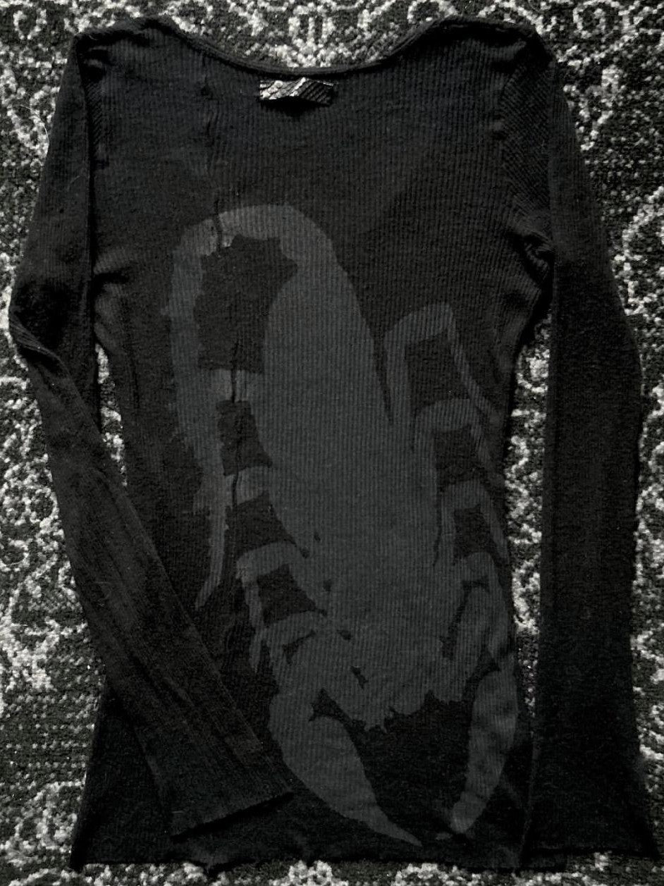 THE DAWN Avant Garde Scorpion Print Gothic Women's Slim Fit Long Sleeve T-shirts