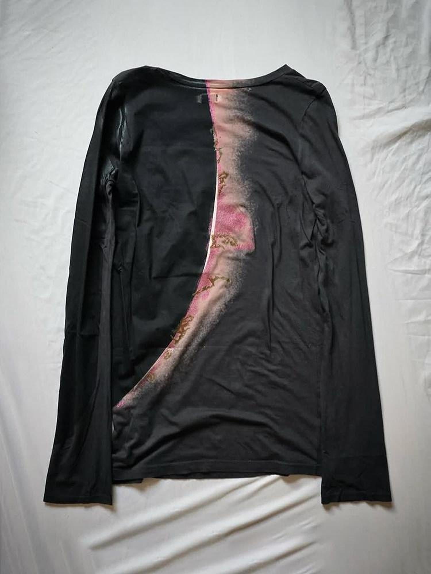 THE DAWN Breathable Gradient Print Loose Fit Crew Neck Unisex Black Long Sleeve T-Shirts