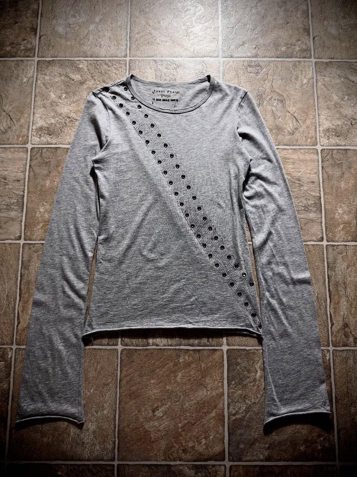 THE DAWN Breathable Punk Guitar Print Loose Crop Unisex Black Gray Long Sleeve T-Shirts