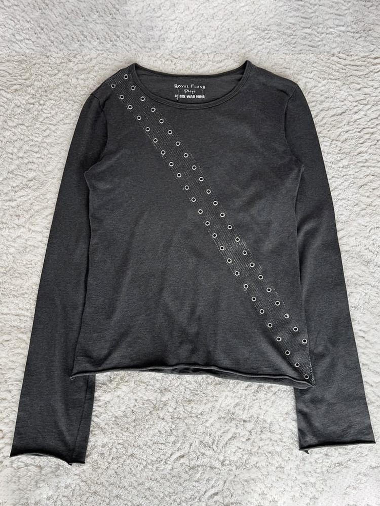 THE DAWN Breathable Punk Guitar Print Loose Crop Unisex Black Gray Long Sleeve T-Shirts