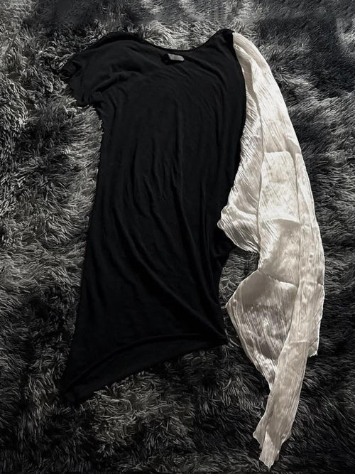 THE DAWN Breathable Slim Fit Patchwork Rock Unisex Black Short Sleeve T-Shirts