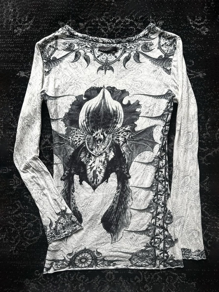 THE_DAWN_Breathable_Slim_Fit_Vintage_Floral_Print_Unisex_Crew_Neck_Long_Sleeve_T-Shirts_MISSTT