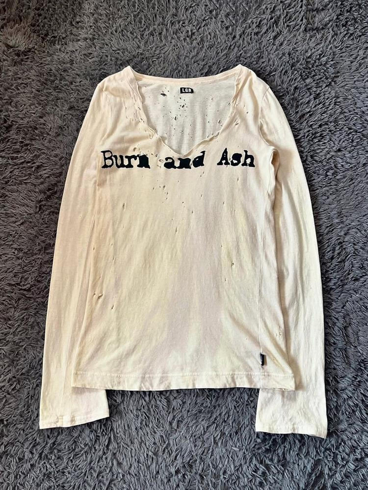 THE DAWN Distressed Destroyed Vintage Letter Print Women's Long Sleeve T-shirts