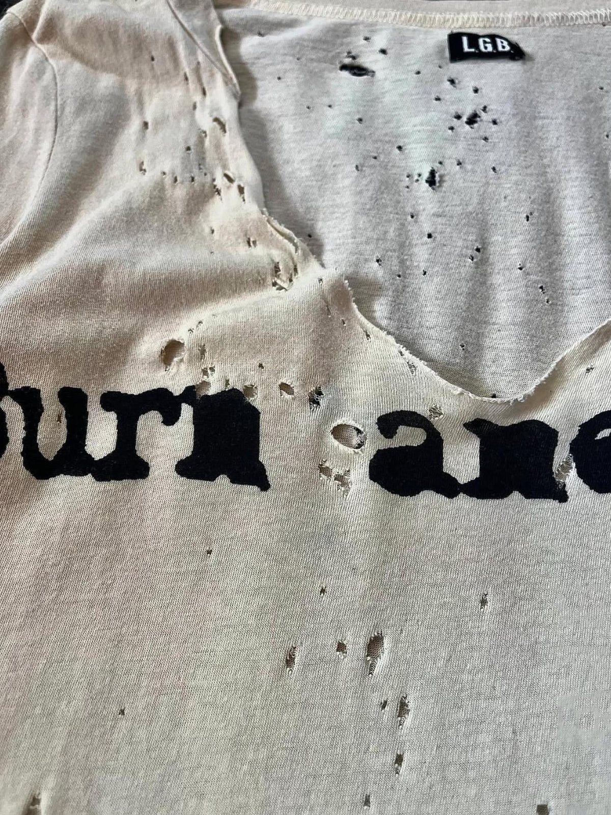 THE DAWN Distressed Destroyed Vintage Letter Print Women's Long Sleeve T-shirts