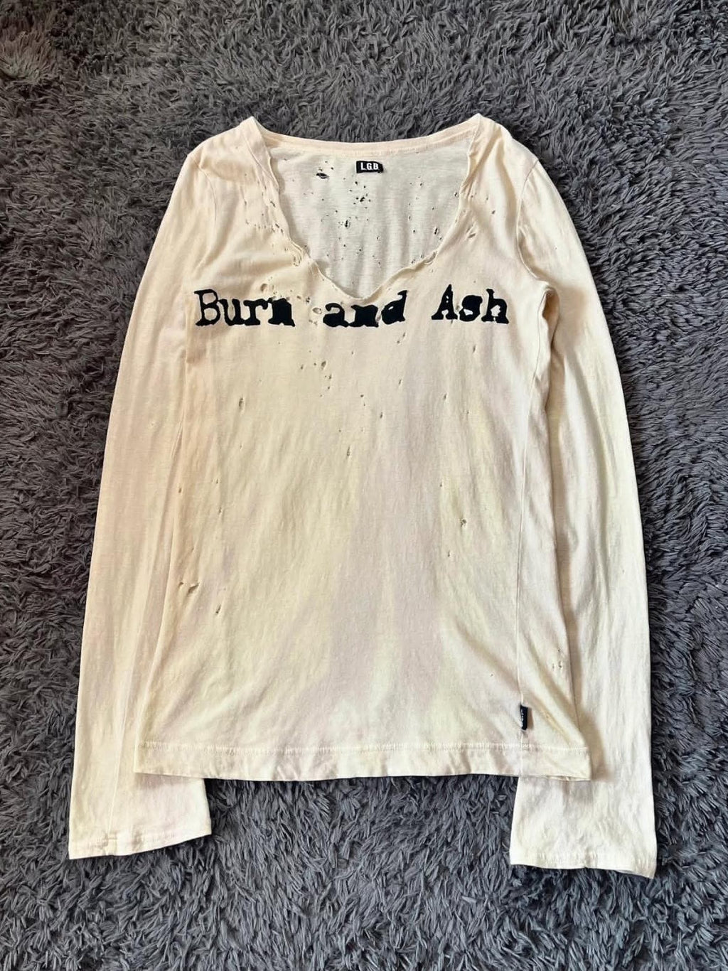 THE DAWN Distressed Destroyed Vintage Letter Print Women's Long Sleeve T-shirts