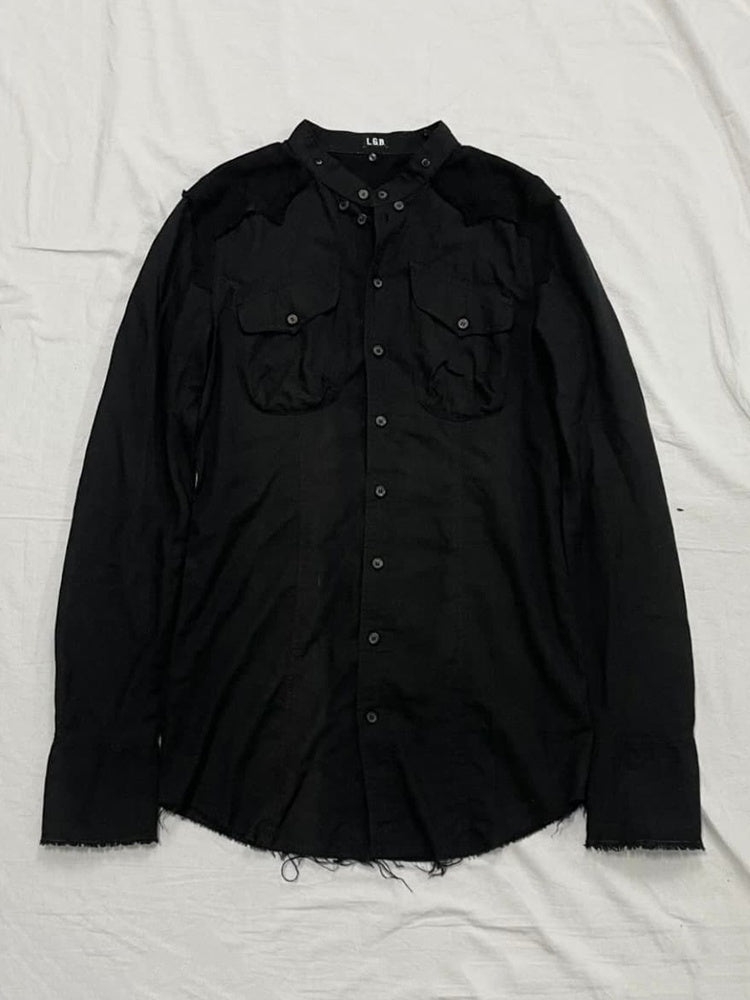 THE_DAWN_Distressed_Stand_Collar_Pocket_Visual_Kei_Women's_Shirts_1072518973798_MISSTT