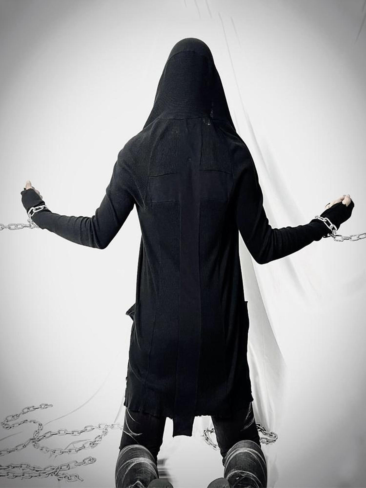 THE DAWN Gothic Cross Embroidery Long Sleeve Women's Mid Length Pullover Hoodies