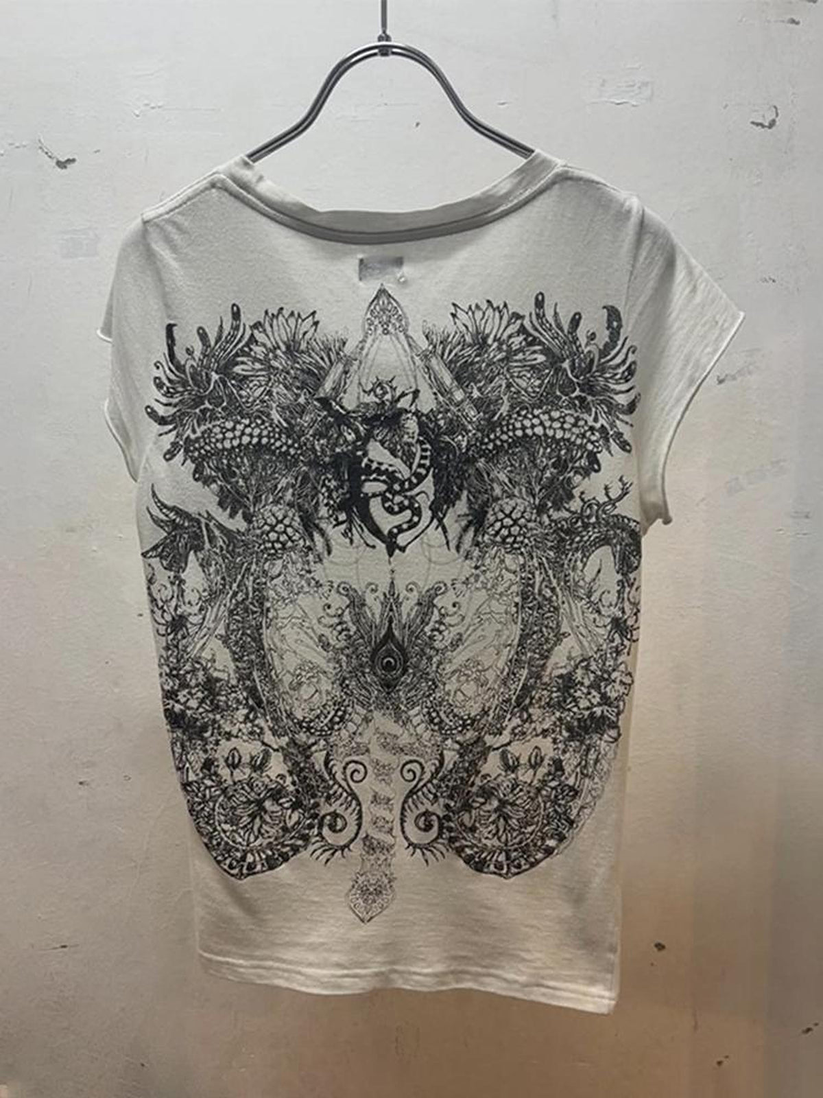 THE DAWN Gothic Dragon Eye Print Symmetrical Visual Kei Women's Short Sleeve T-shirts