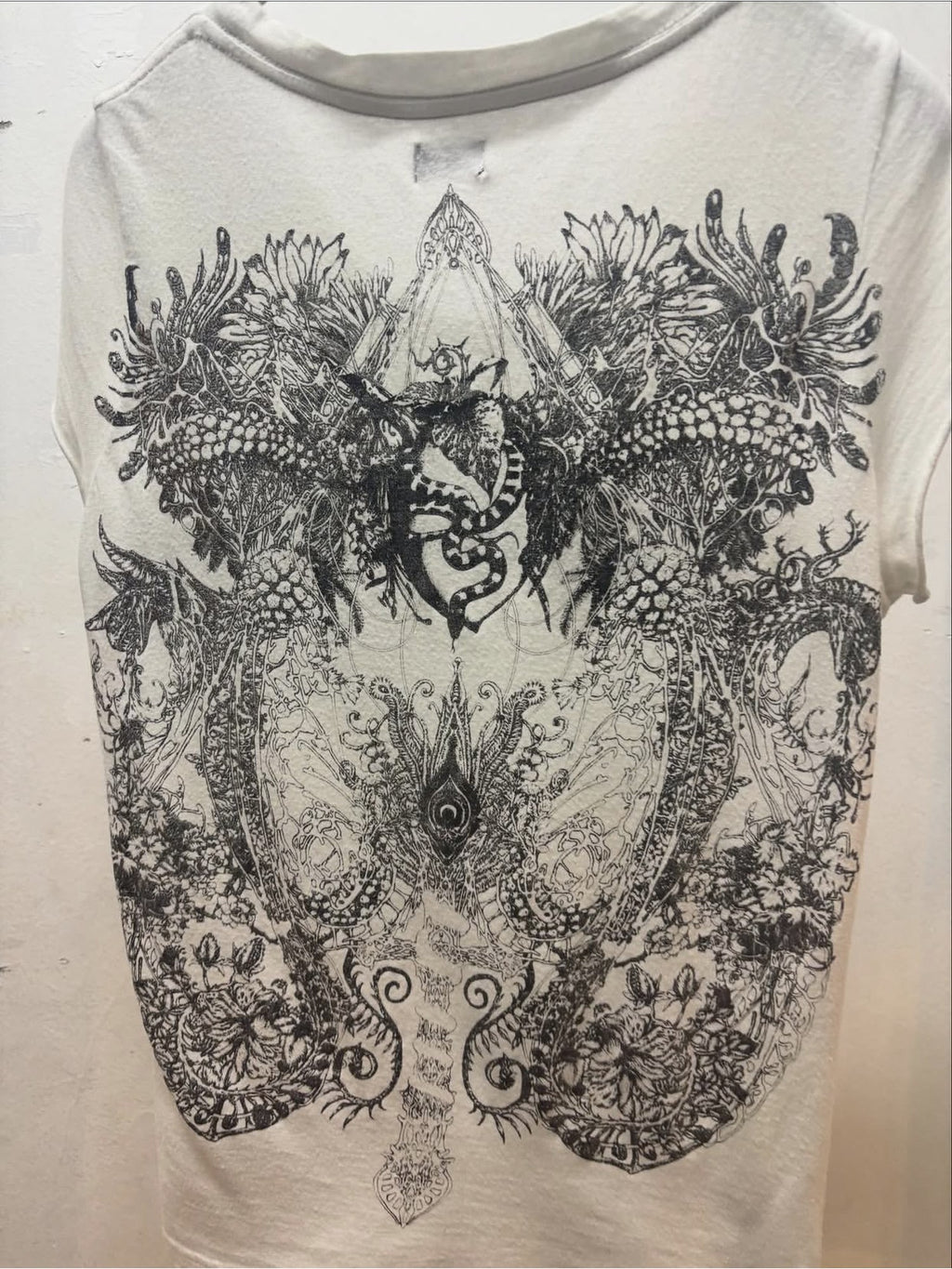 THE DAWN Gothic Dragon Eye Print Symmetrical Visual Kei Women's Short Sleeve T-shirts