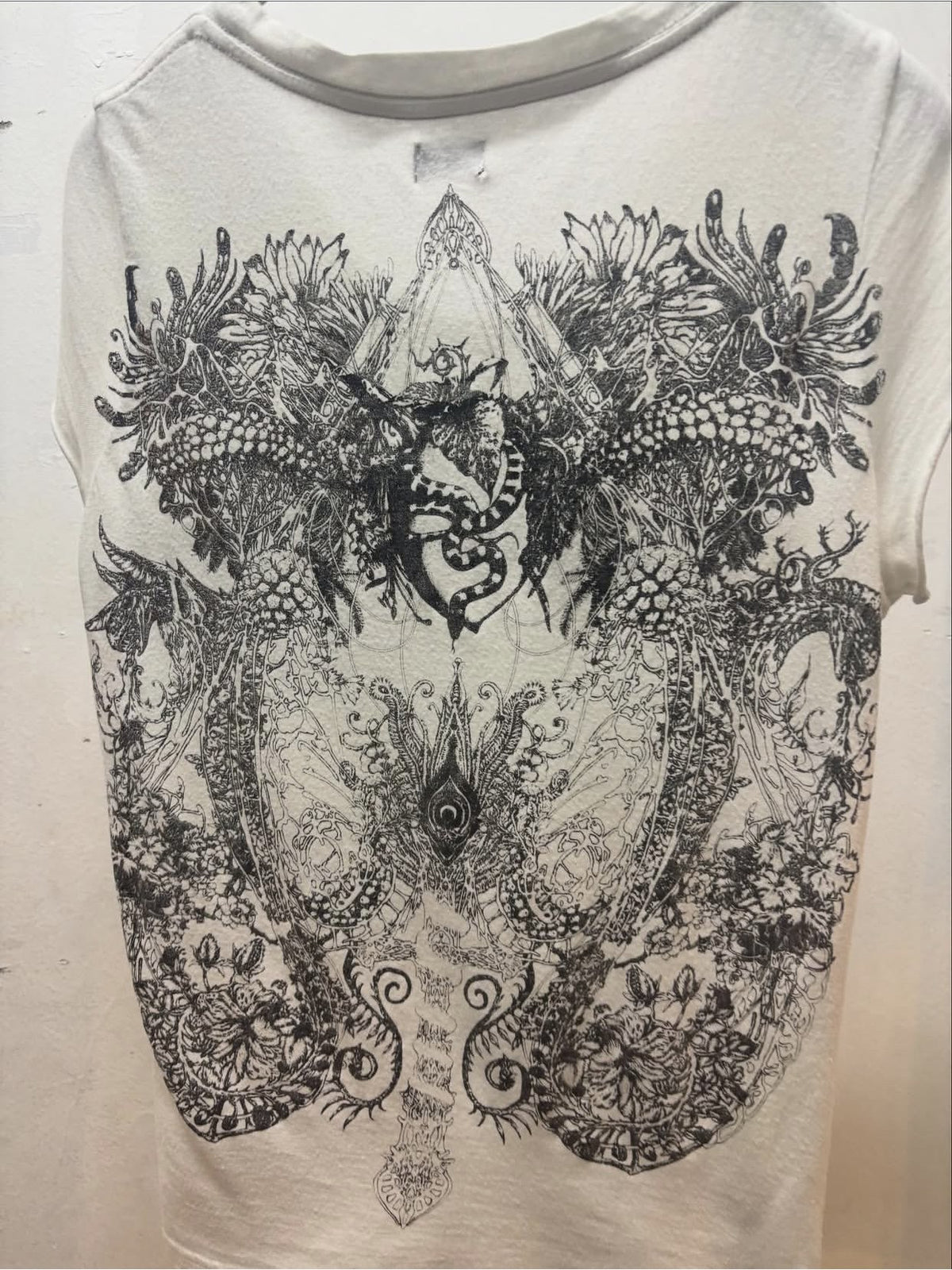 THE DAWN Gothic Dragon Eye Print Symmetrical Visual Kei Women's Short Sleeve T-shirts